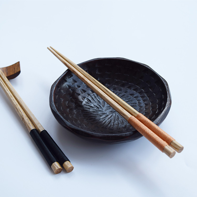 日式尖頭創意家用木筷特色纏線筷子精品栗木餐飲木筷筷子