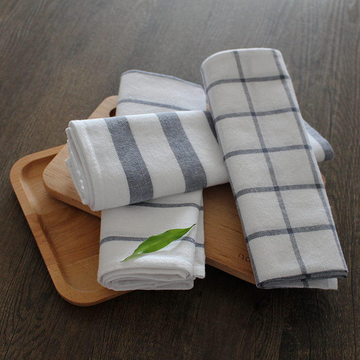 簡約條紋日式餐巾布餐墊布拍攝道具棉麻餐巾布隔熱桌墊西餐方巾布